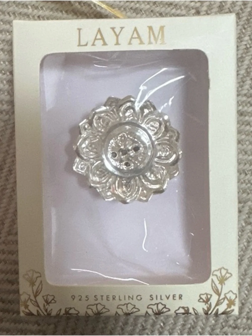Layam Silver Lotus Incense (Agarbathi) Stand